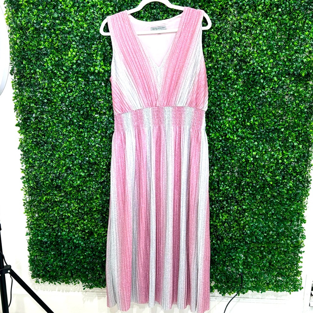 Danny & nicole Dress Pink and selver Sumer size 12